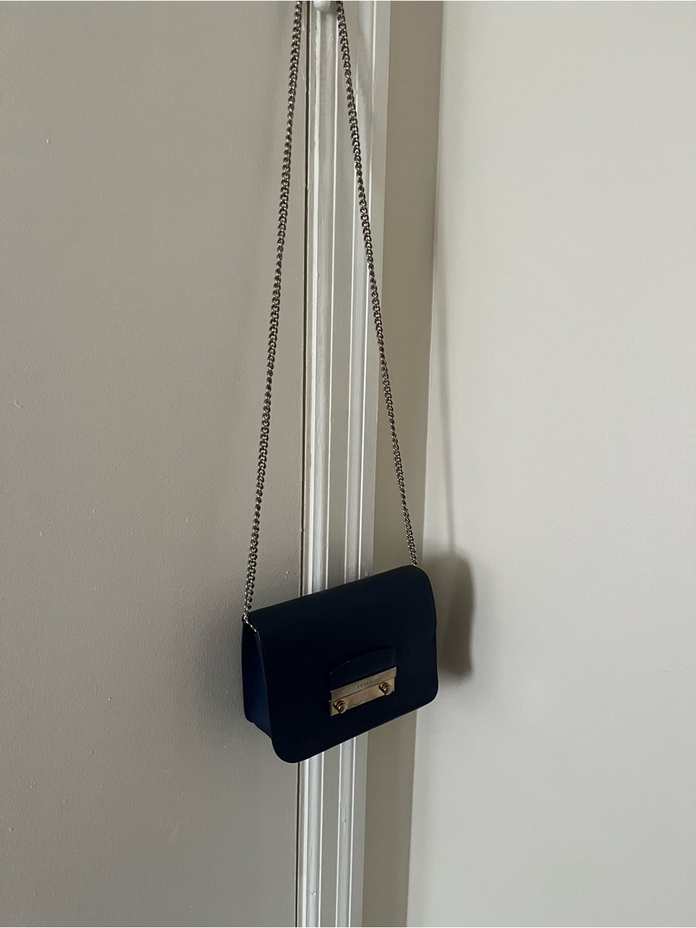 Furla Classic Navy Metropolis Mini Crossbody Bag with Chain Strap - Picture 9 of 11